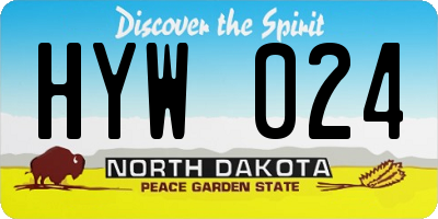 ND license plate HYW024