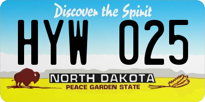 ND license plate HYW025