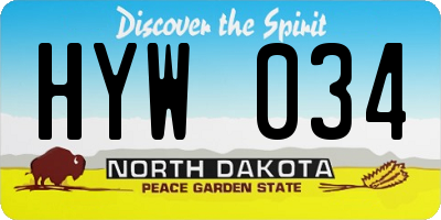 ND license plate HYW034