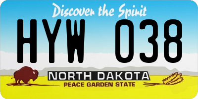 ND license plate HYW038