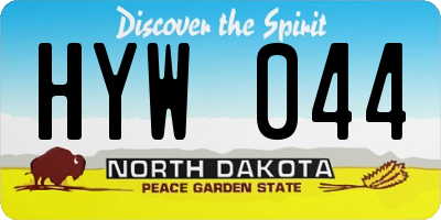 ND license plate HYW044