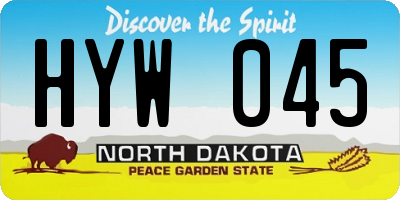 ND license plate HYW045