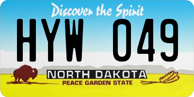 ND license plate HYW049