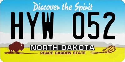 ND license plate HYW052