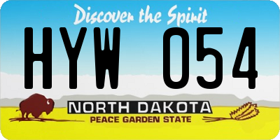 ND license plate HYW054