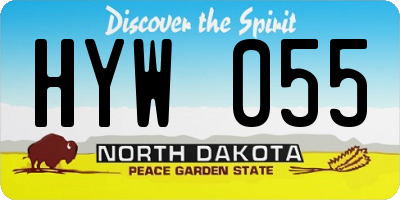ND license plate HYW055
