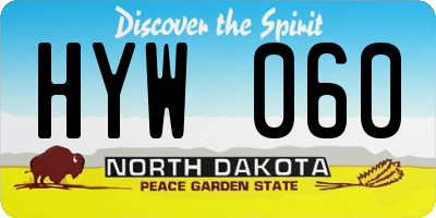 ND license plate HYW060