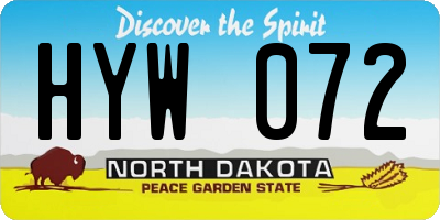 ND license plate HYW072