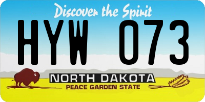 ND license plate HYW073