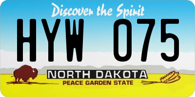 ND license plate HYW075