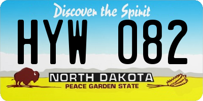 ND license plate HYW082