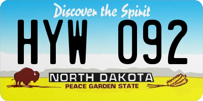 ND license plate HYW092