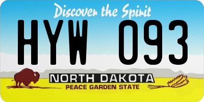 ND license plate HYW093