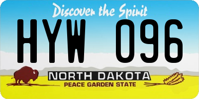 ND license plate HYW096