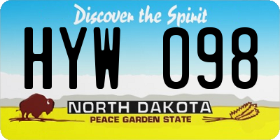 ND license plate HYW098