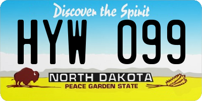 ND license plate HYW099