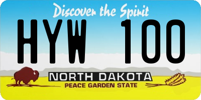ND license plate HYW100