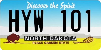 ND license plate HYW101