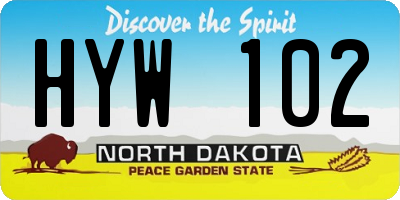ND license plate HYW102