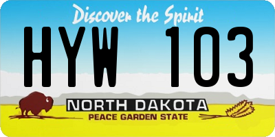 ND license plate HYW103