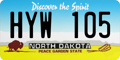 ND license plate HYW105