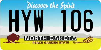 ND license plate HYW106