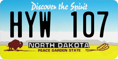 ND license plate HYW107