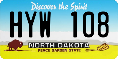 ND license plate HYW108