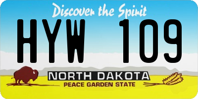 ND license plate HYW109