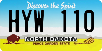 ND license plate HYW110