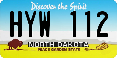 ND license plate HYW112
