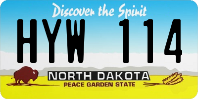 ND license plate HYW114