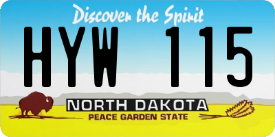 ND license plate HYW115