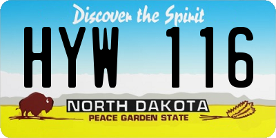 ND license plate HYW116