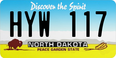 ND license plate HYW117
