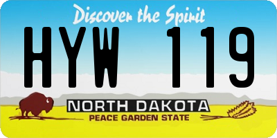 ND license plate HYW119
