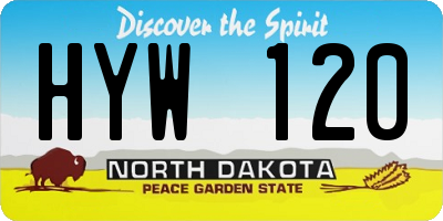 ND license plate HYW120
