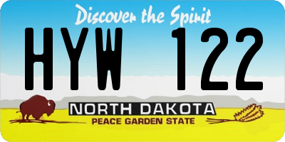 ND license plate HYW122