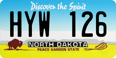 ND license plate HYW126