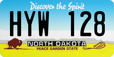 ND license plate HYW128