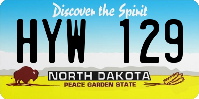ND license plate HYW129