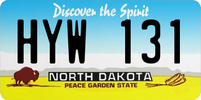 ND license plate HYW131