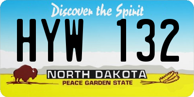 ND license plate HYW132