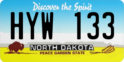 ND license plate HYW133