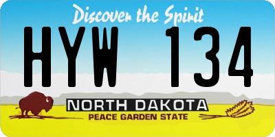 ND license plate HYW134