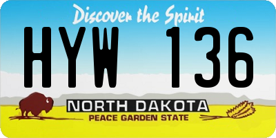 ND license plate HYW136