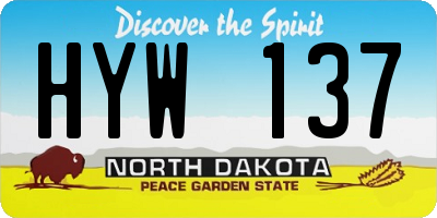 ND license plate HYW137