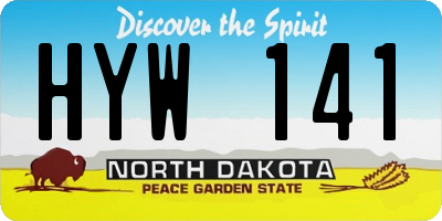 ND license plate HYW141