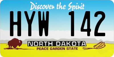 ND license plate HYW142