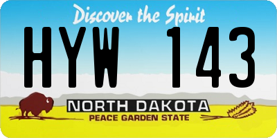 ND license plate HYW143